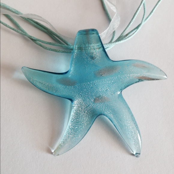 🎁*Genuine Murano Hand-BlownGlass Starfish Pendant - Picture 2 of 3