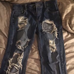 super ripped boyfriend jeans