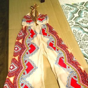 Flying Tomato Sleeveless Jumpsuit With Pattern NWT