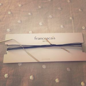 TWO chokers- self tie; black and white