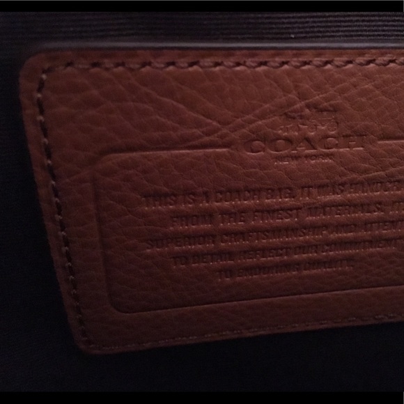 Brown leather coach briefcase/laptop bag - Picture 2 of 3