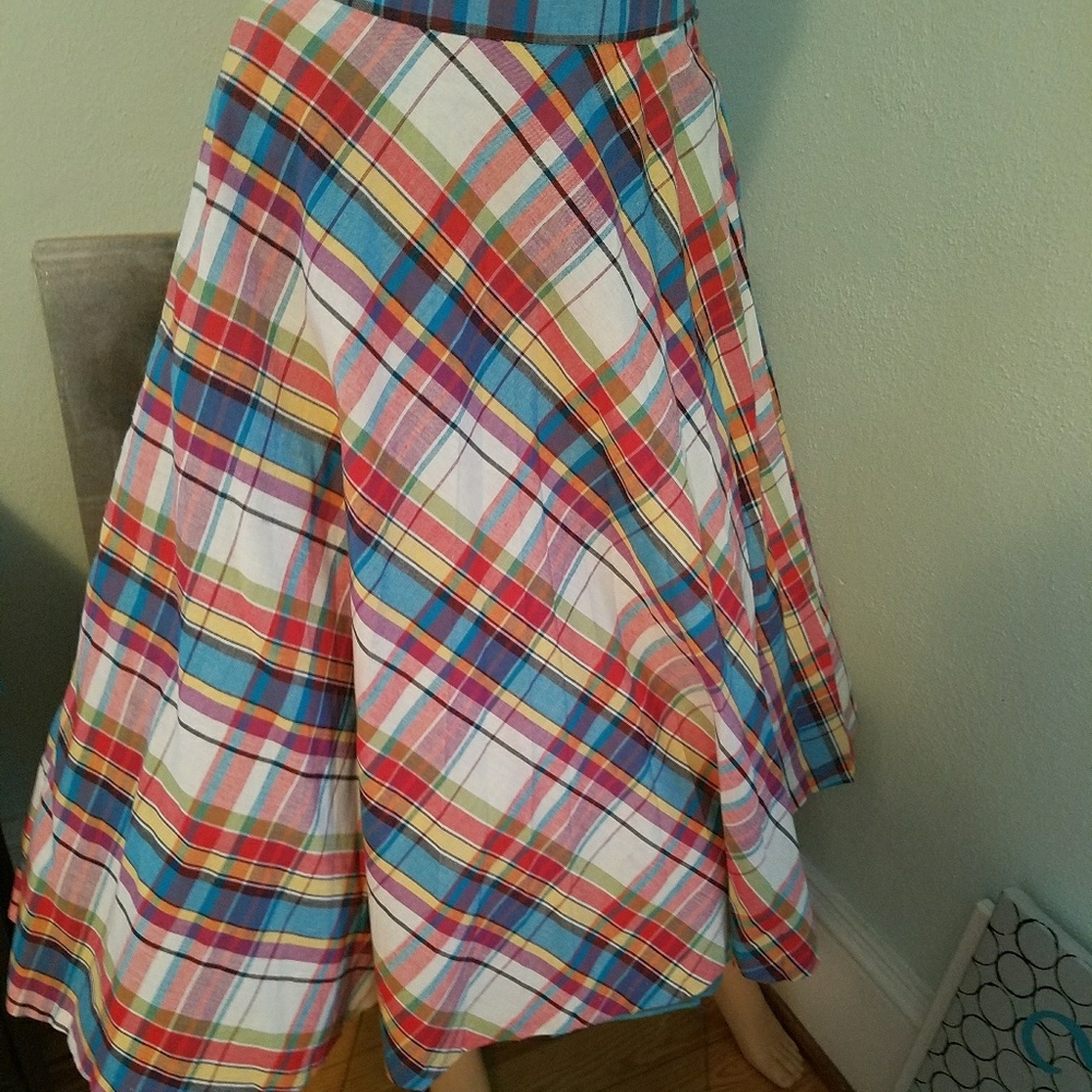 Vintage Plaid Skirt Full Bottom Small/XS Pinup