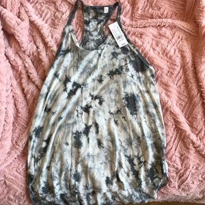 Black and white tie dye tank top