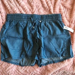 Blue flowing shorts
