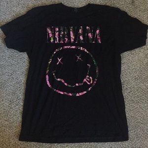 Nirvana Floral Logo T Shirt