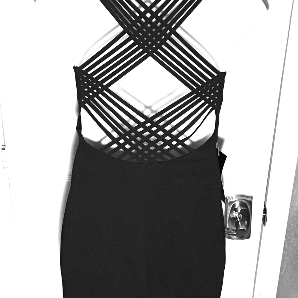 BeBe sexy black strappy dress sz Medium