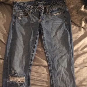 ripped skinny kick American Eagle jeans