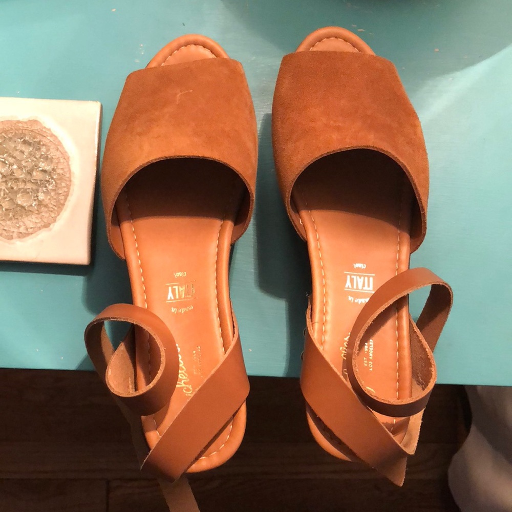 Seychelles Forward Ankle Strap Wedge Heels