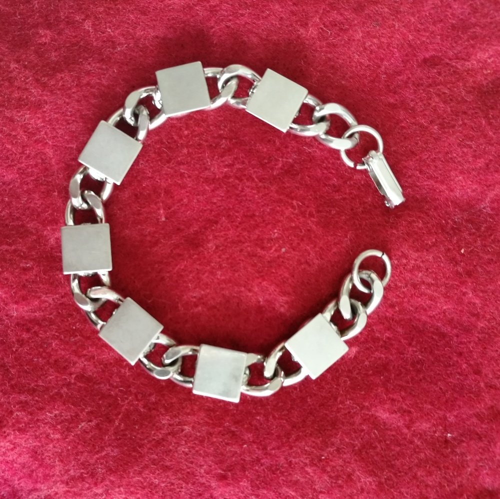 Vintage Stainless Steel Chunky Bracelet