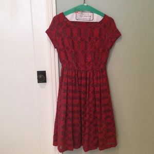 Moulinette soeurs Anthropologie red dress