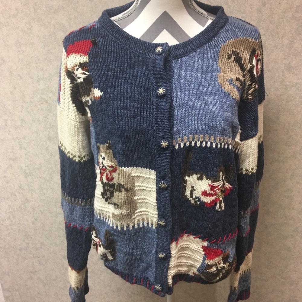 BonWorth vintage Ugly Christmas Cat Sweater