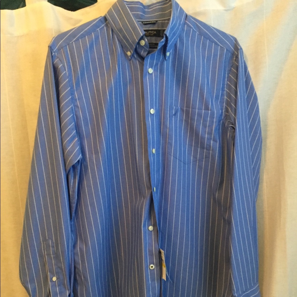 NWT Nautica French blue wrinkle resistant shirt M