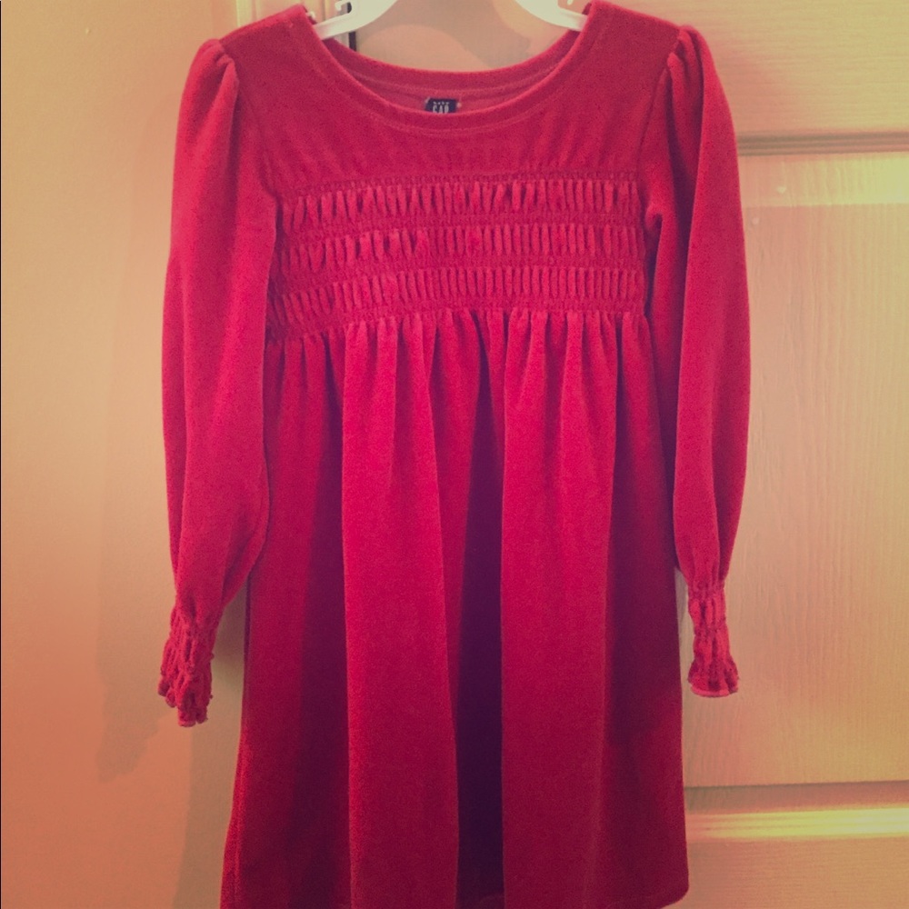 Gap Girls Velvet Red Dress