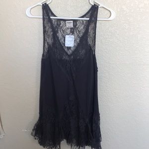 Free people grey lace tank NWT