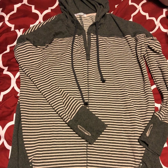 Pink and grey stripe Maurices hoodie - Picture 1 of 2