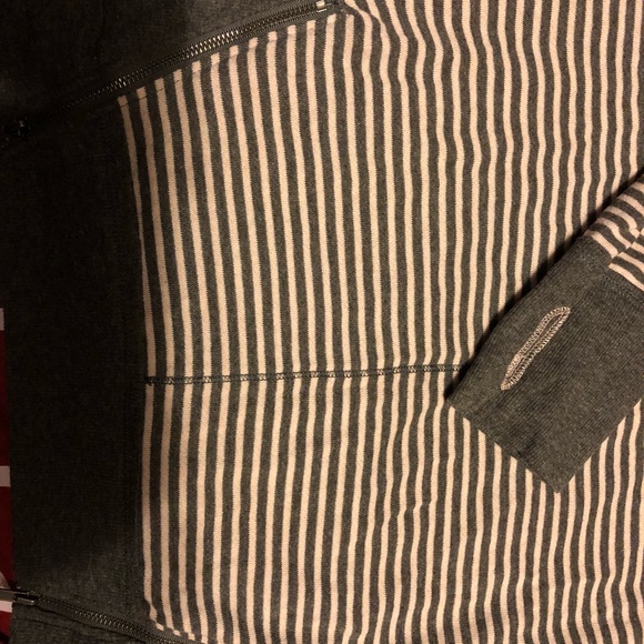 Pink and grey stripe Maurices hoodie - Picture 2 of 2