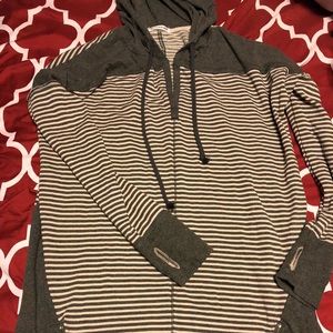 Pink and grey stripe Maurices hoodie