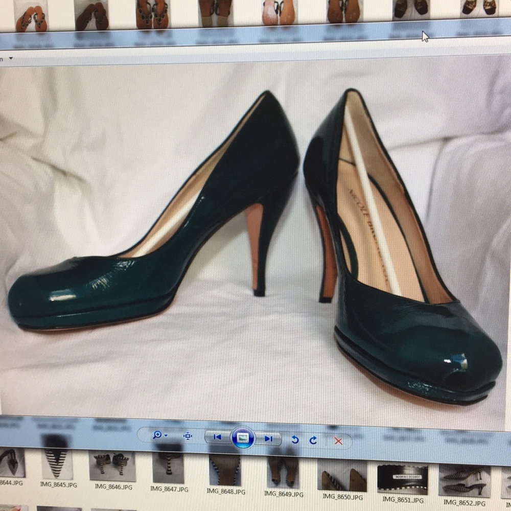 Nicole-Brundage-Green Lacquer-Pumps Size 40 EU