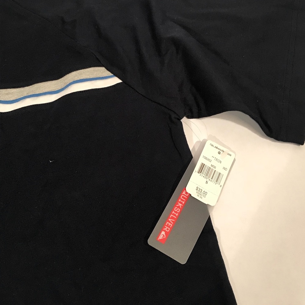 QuikSilver NWT Navy T-shirt Grey white stripe - Picture 4 of 8