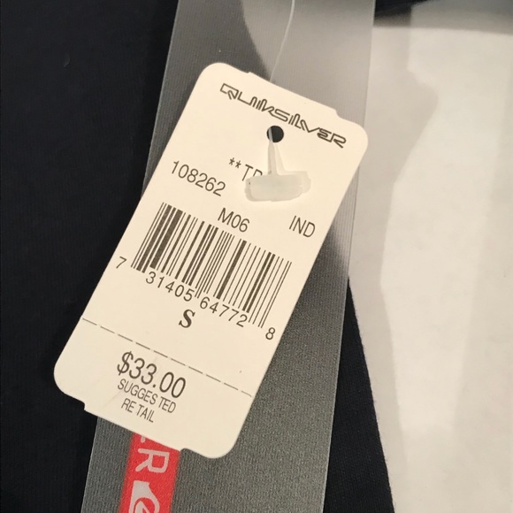 QuikSilver NWT Navy T-shirt Grey white stripe - Picture 7 of 8