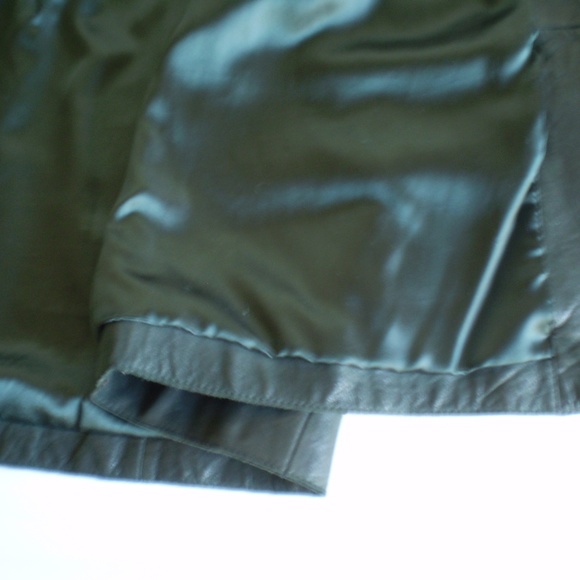 long dark green genuine leather jacket - Picture 8 of 8