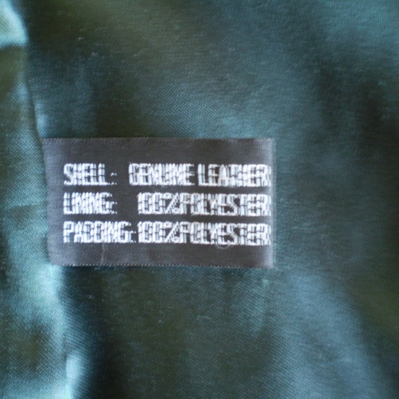long dark green genuine leather jacket - Picture 5 of 8