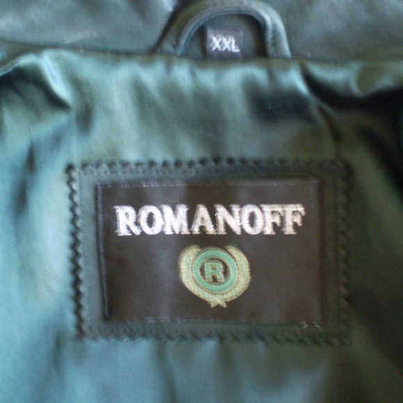 long dark green genuine leather jacket - Picture 4 of 8
