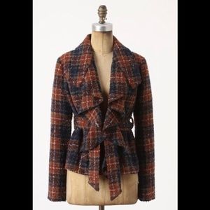 Anthropologie Tabitha Tartan Boucle Blazer