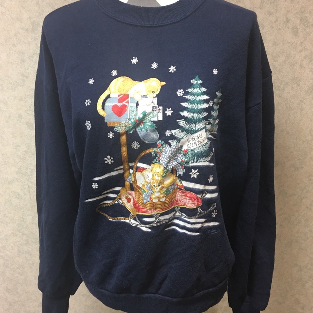 Ugly Tacky Christmas Sweater with Cats