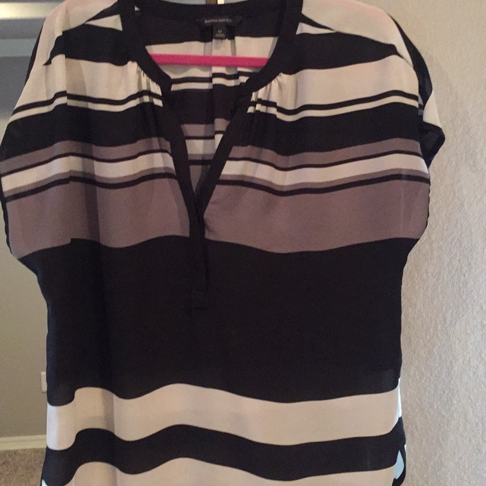 Banana Republic Striped Chiffon Top