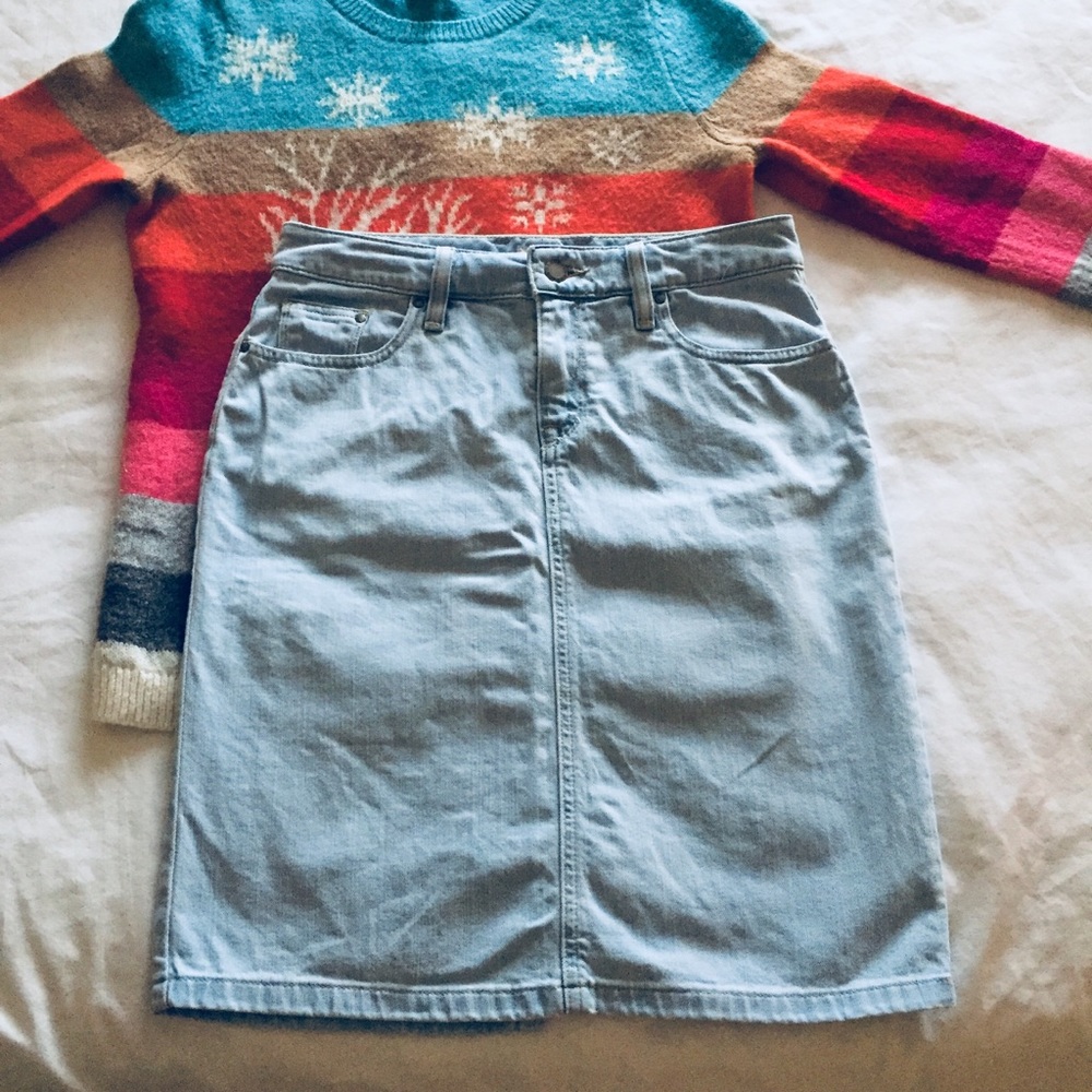 L.L. Bean jean skirt