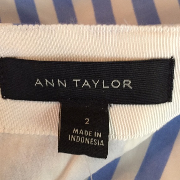 NWT Ann Taylor blue striped fit and flare skirt - Picture 5 of 6
