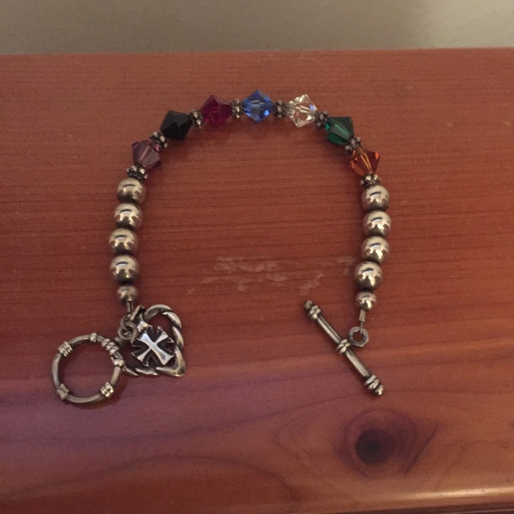 Sterling silver beaded bracelet