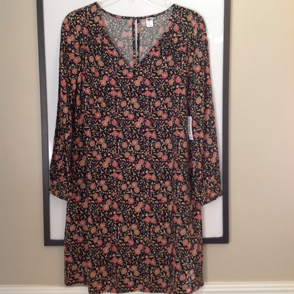 Fall Floral V Neck Dess