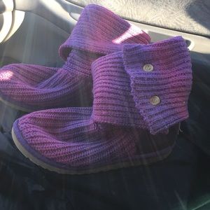 Purple and pink knitted Uggs