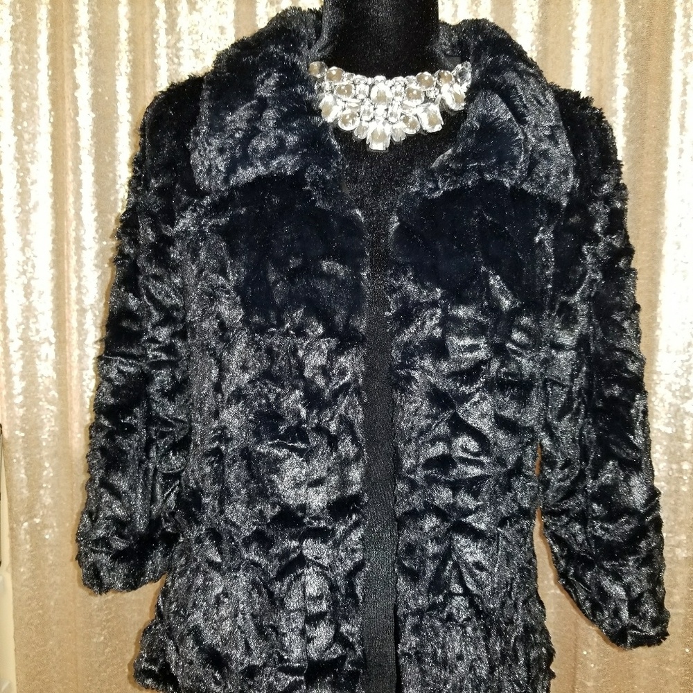 bebe Black Faux Fur Jacket