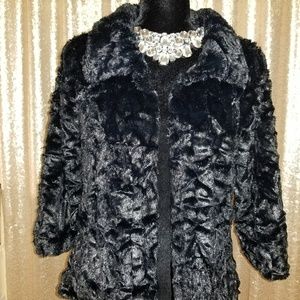 bebe Black Faux Fur Jacket