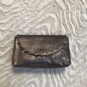Cynthia Rowley Embossed Metallic Leather Clutch