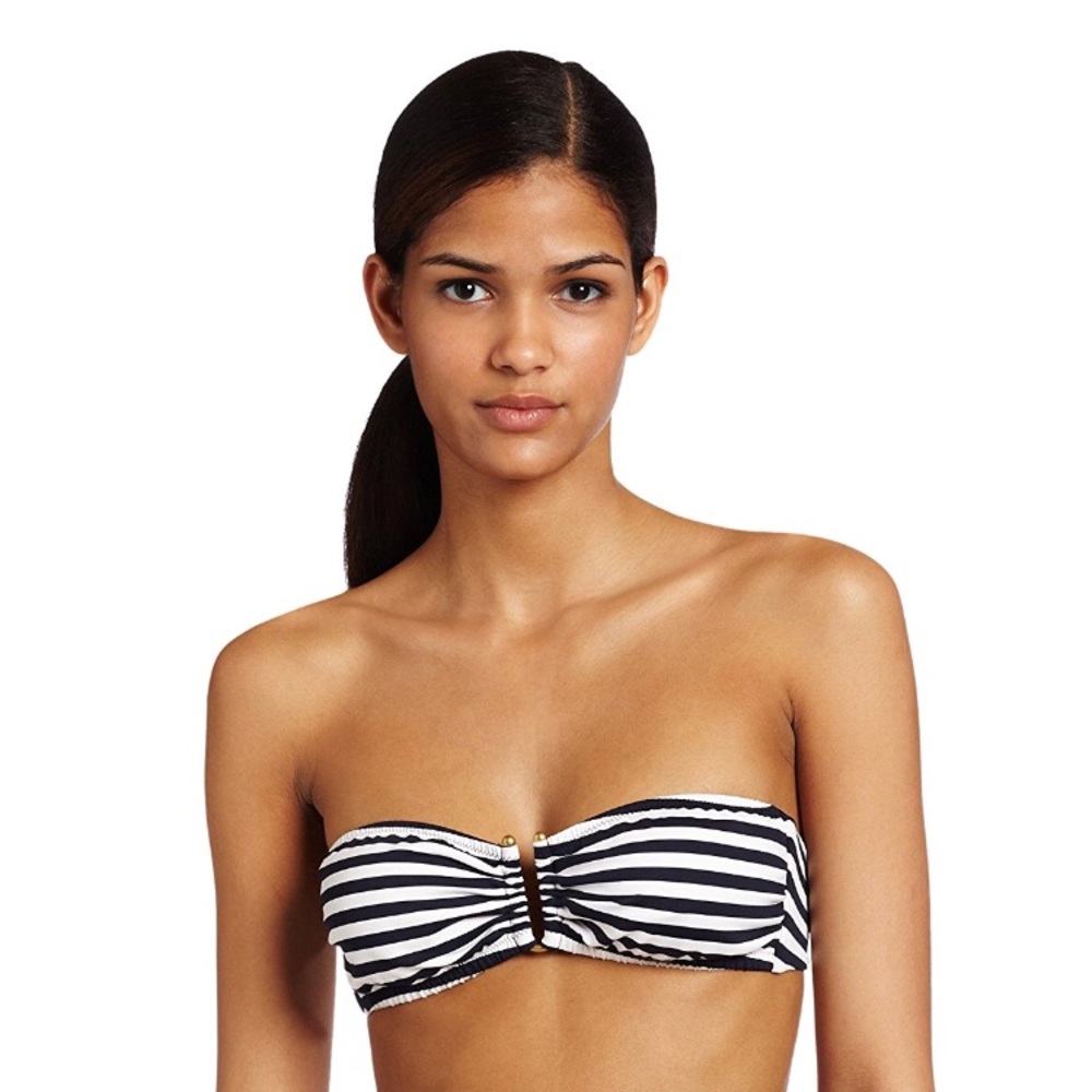 Lisa Curran navy/white striped bikini