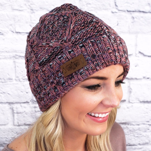 Accessories - Multi Mint Fleece Lined Knit Winter Hat