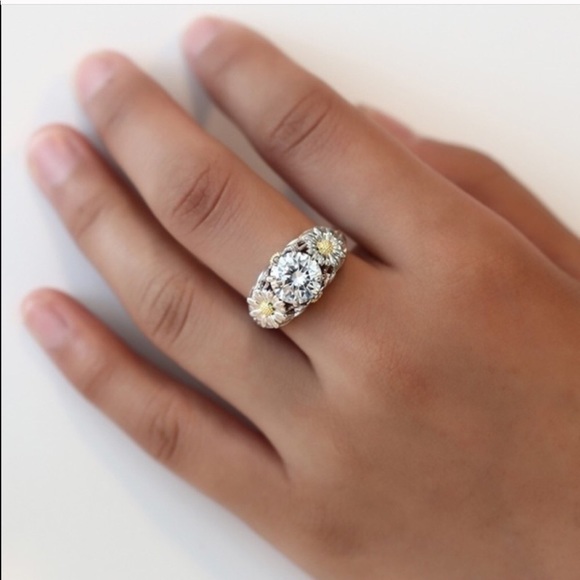 RESTOCKED Sterling Silver Plated Daisy Ring NWT - Picture 3 of 4