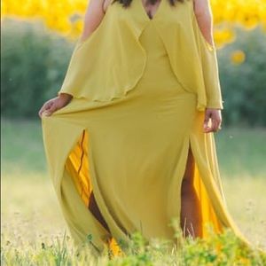 Asos Drape Cold Shoulder Maxi