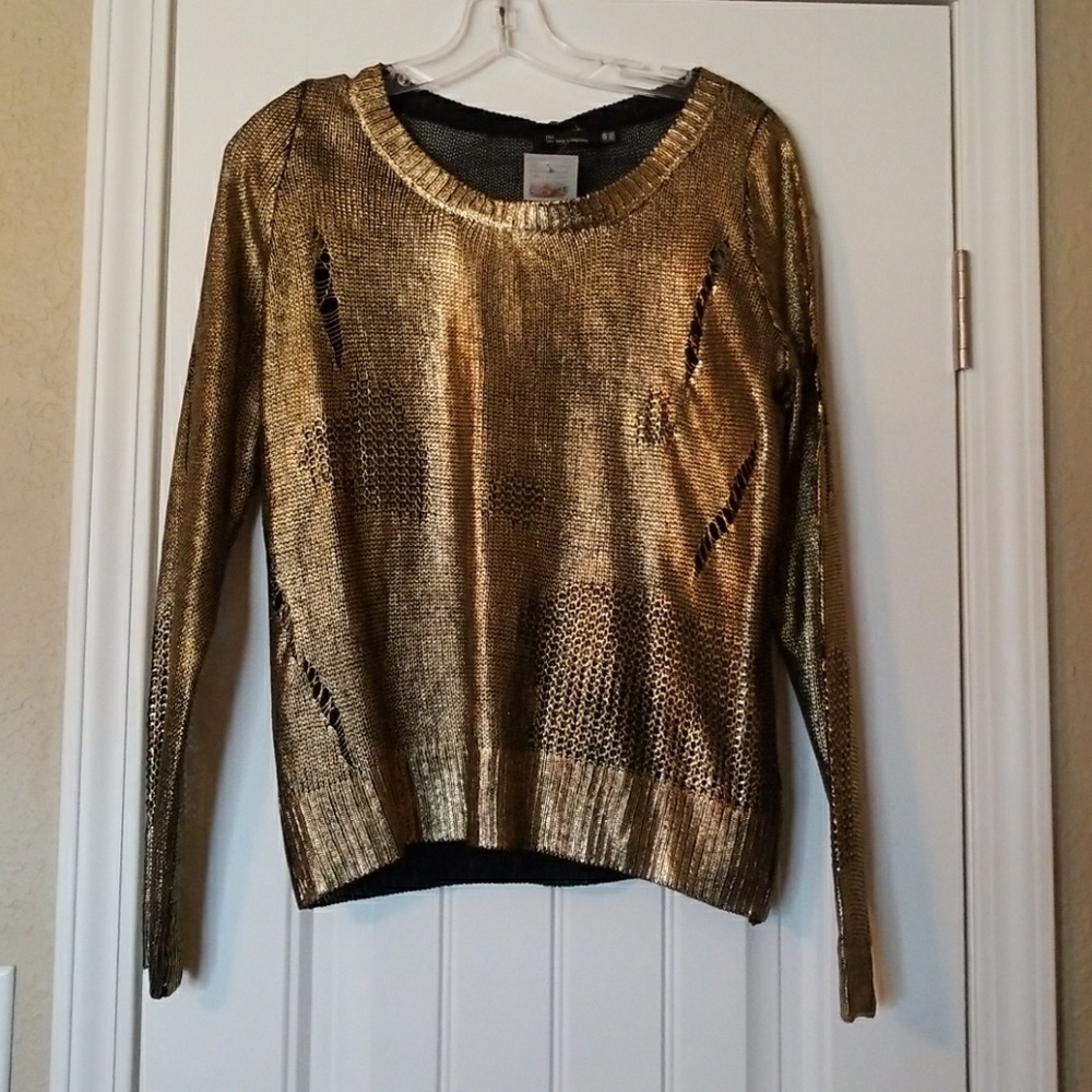 Bronze Metallic Sweater