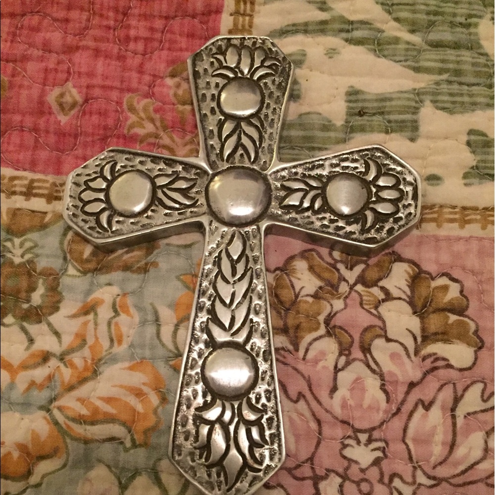 Silver cross for home decoration