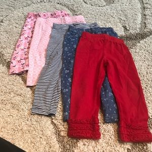 Lot of 5 Baby Leggings
