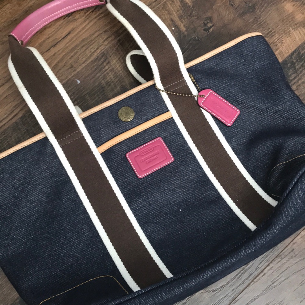 Coach 🎀 Denim and Leather Tote