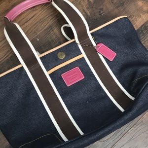 Coach 🎀 Denim and Leather Tote