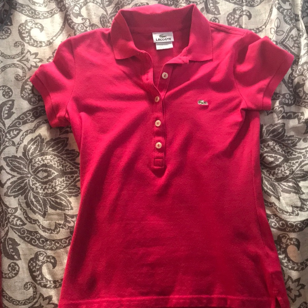 Lacoste Pink Polo Sz 34