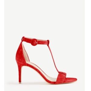Ann Taylor Demi Suede T-Strap Sandals/Heels