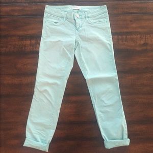 Express Mint Green Skinny Ankle Jeans